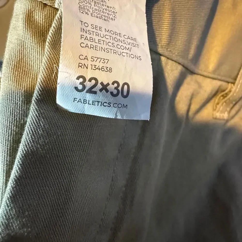 Fabletics Men's Tan and Cream Trousers